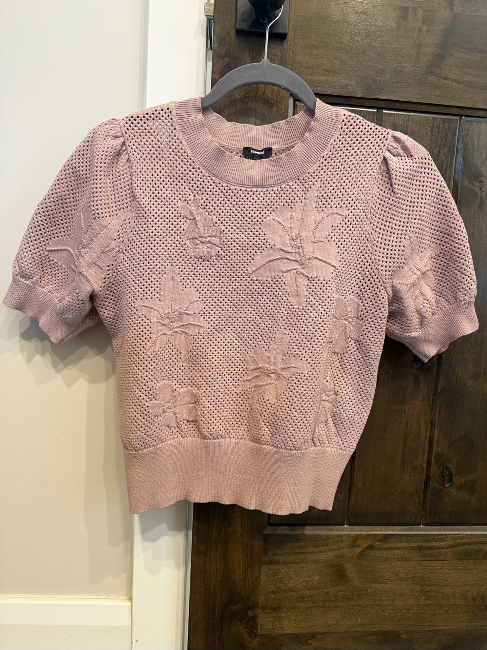 Express Mauve Light Weight Crop Sweater